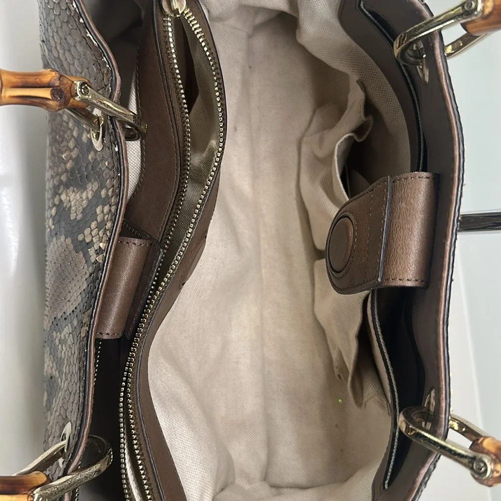 gucci python medium bamboo shopper - Picture 4 of 11